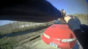 a clip from the movie Clear and Present Danger, the search team locates where the sniper ate his lunch. They hold up a wrapper from a fast food resturant.